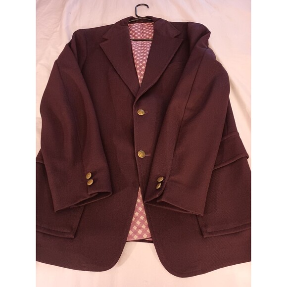 Van Gogh Knit By Brad Dawson Blazer Jacket Size 40L Purple - Picture 6 of 12